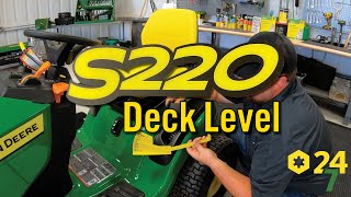How to Level Deck on John Deere S220 Mower Thumbnail