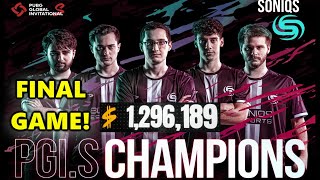 PGI.S 2021 CHAMPION SONIQS! FINAL GAME! SONIQS WON 1.300.000$ - TGLTN, Shrimzy, Hwinn \& M1ME - PUBG