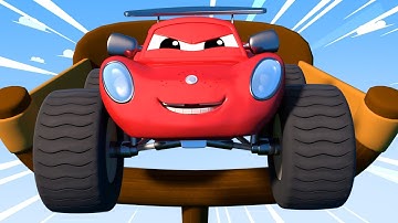 Monster Stad Nederlands ⛟ De MEGA katapult! - Monstertrucks cartoons voor kinderen