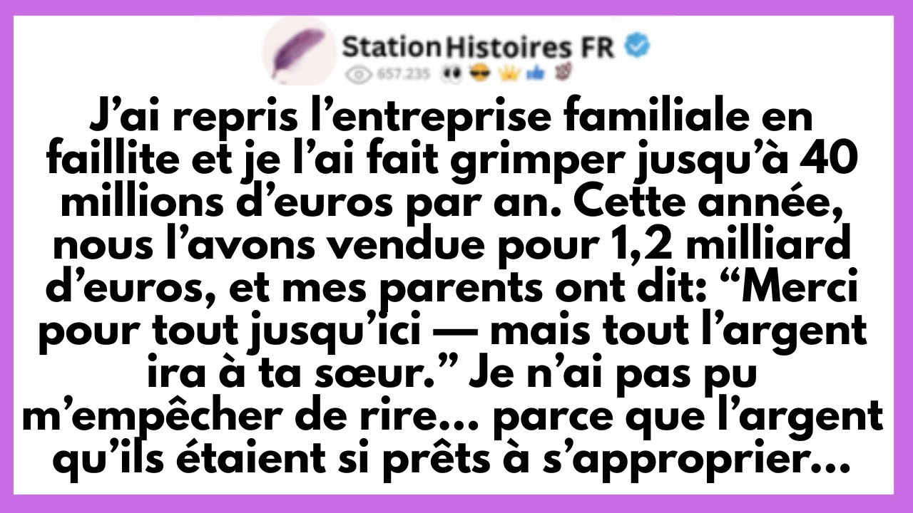 Onze ans que je sauvais l’entreprise familiale de la faillite pendant que ma sœur vivait sa vie à Paris. J’ai tout sacrifié : ma carrière, mon couple, ma santé. Et dimanche dernier, mes parents...