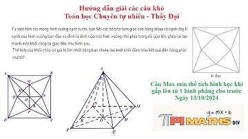 Toán VDC: Từ một tấm bìa mỏng hình vuông cạnh 6dm, bạn Nhi cắt bỏ bốn tam giác cân bằng nhau ...