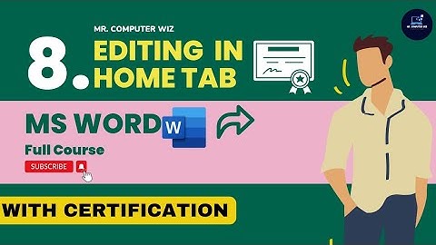 MS WORD TUTORIAL : Editing Group in Home Tab | Learn Ms Office by @mr.computerwiz  With Certificate.