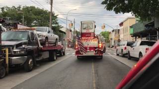 FDNY ENGINE 332 & FDNY TILLER 175 RESPONDING TO 10-26 KITCHEN FIRE ON GLENMORE AVENUE IN BROOKLYN.