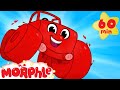 My Red Monster Truck - For Children  (+ 1 hour compilation incl Digger Firetruck Vehicles) Morphle