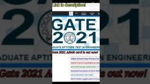 Gate 2021 Admit card | Download | Important Instructions | Gate Admit Card Official Link | Minkalam