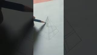 Easy 3d pyramid on paper drawing #shorts