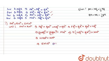 M and N are the mid-points of the sides QR and PQ respectively of a DeltaPQR, right-angled at Q....