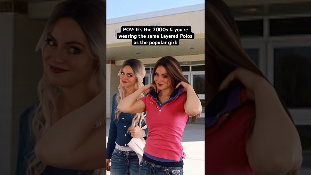 Wearing the same Layered Polo Shirts as the popular girl in the #2000s.. #nostalgia #2000sfashion