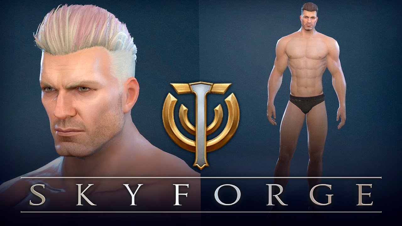 This is the male character creation for Skyforge. 