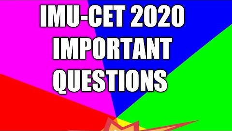 Most important questions || chemistry || Imu-cet || 2020 || Merchant navy || Part 1