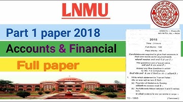 LNMU part 1 B.COM paper || by study with kumar keshav