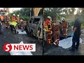 Two burn to death after van bursts into flames following crash
