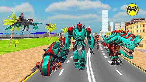 Multi Robot Transform Game 2021: Dinosaur Robot Bike Transform - (Grey Robot) - Android Gameplay