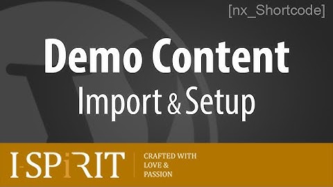 WordPress Demo Content Import (theme i-spirit)