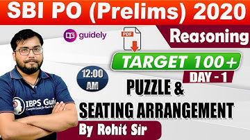 Puzzle &  Seating Arrangement | SBI PO (Prelims) 2020 | Day-1| By Rohit Sir