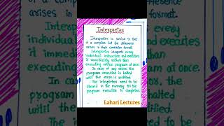 Interpreter in C Programming notes by Lahari Lectures #shorts #notes #LahariLectures #Cprogramming