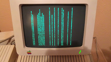 The Matrix Code Rain in Applesoft on an Apple 2c