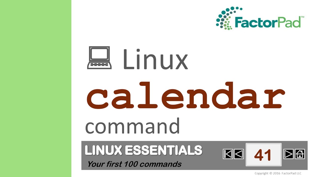 Linux calendar command summary with examples YouTube