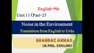 Translation English 9th Unit 11 Noise in the Environment Part 2