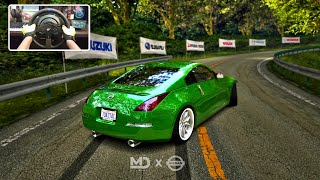 Drifting Nissan 350Z ( 320 HP ) Narrow Touge Road - Assetto Corsa | Steering Wheel Gameplay | 4K