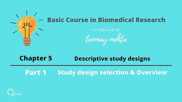 Basic course in Biomedical Research BCBR: Chapter5: Descriptive study: Part1: study design selection