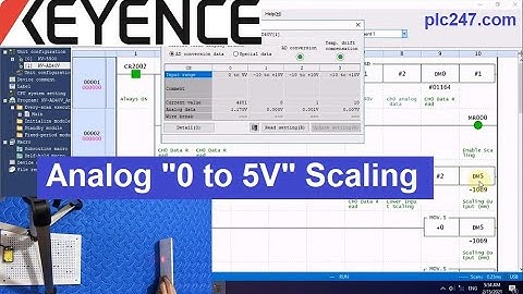 PLC Keyence Analog "0 to 5V" Read & Scale Tutorial