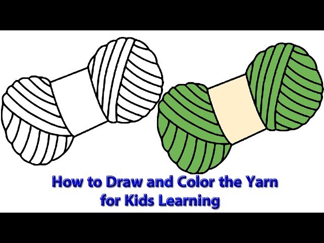 Ball of Wool with knitting needles colouring pencil drawing  Teach your  class to draw