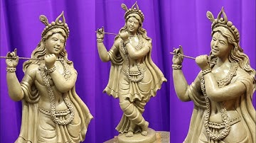 Making a clay idol of Lord Krishna Murti step by step | clay art