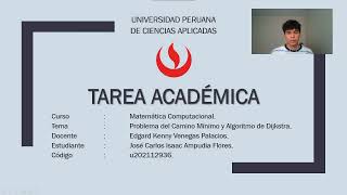 Tarea Académica -  Algoritmo de Dijkstra - Matemática Computacional - José Ampudia