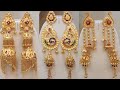 22K Bridal Gold Long Earring Designs 2021 Collection ||  Gold Earring  With Weight And Price