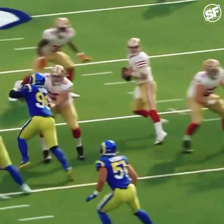 Rams Aaron Donald gets tossed by rookie OL  | #49ers