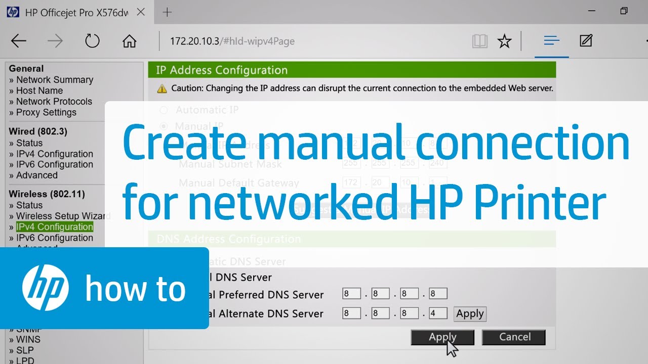 Creating a Manual Connection for Your Networked HP Printer | HP Printers | HP - YouTube