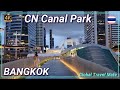 Bangkok Chong Nonsi Canal Park and Bridge at Night 🇹🇭 Thailand