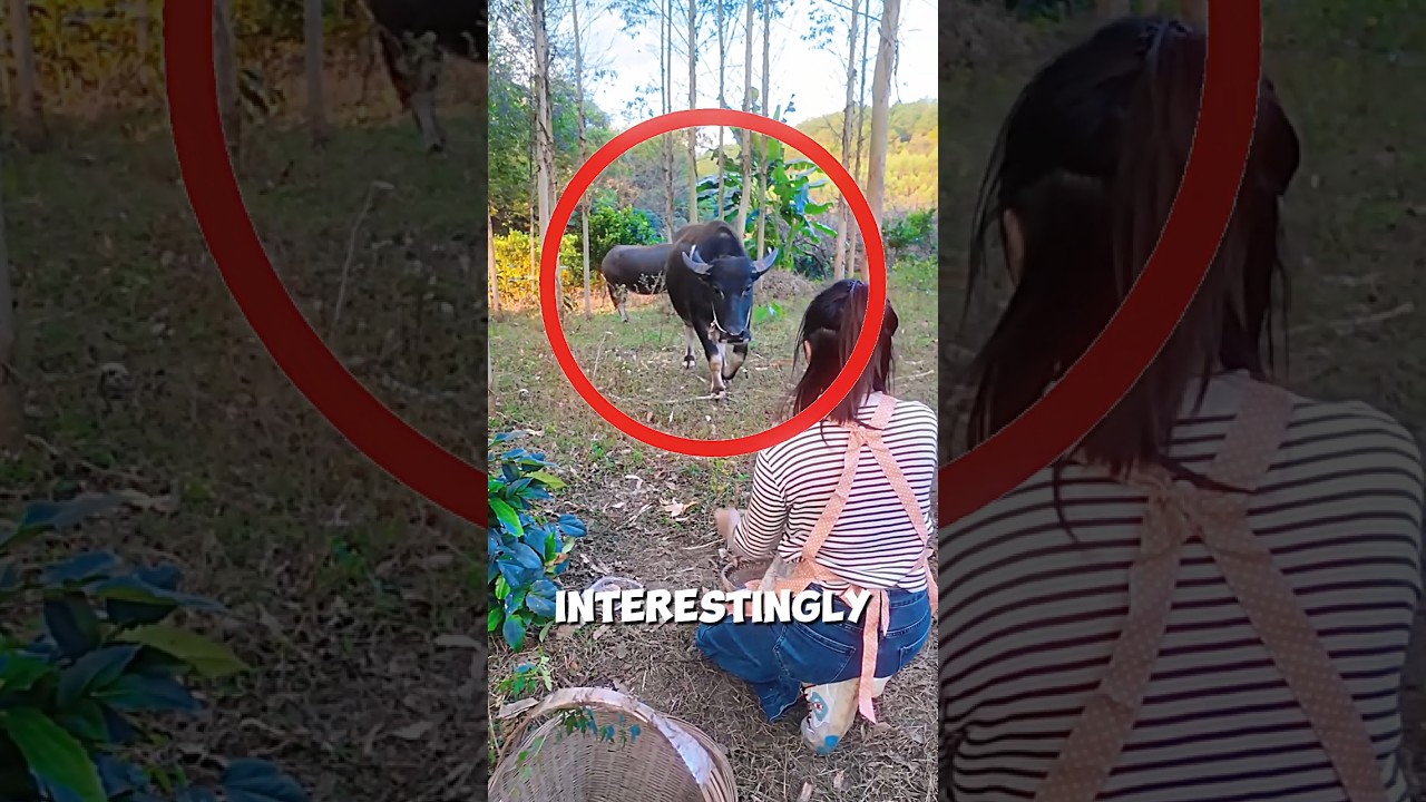 Sweet friendship between a girl and cow 🐄❤️ 