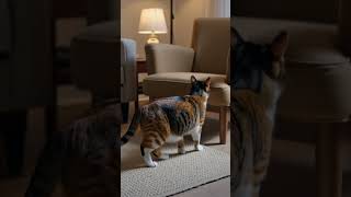 Curious Calico Cat Slowly Steals Warm Seat Then Freezes Under Gentle Pet