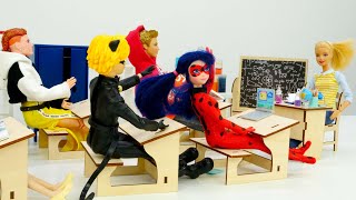 Леди Баг и Супер Кот на уроке химии - Видео для девочек про кукол героев из мультфильма Леди Баг