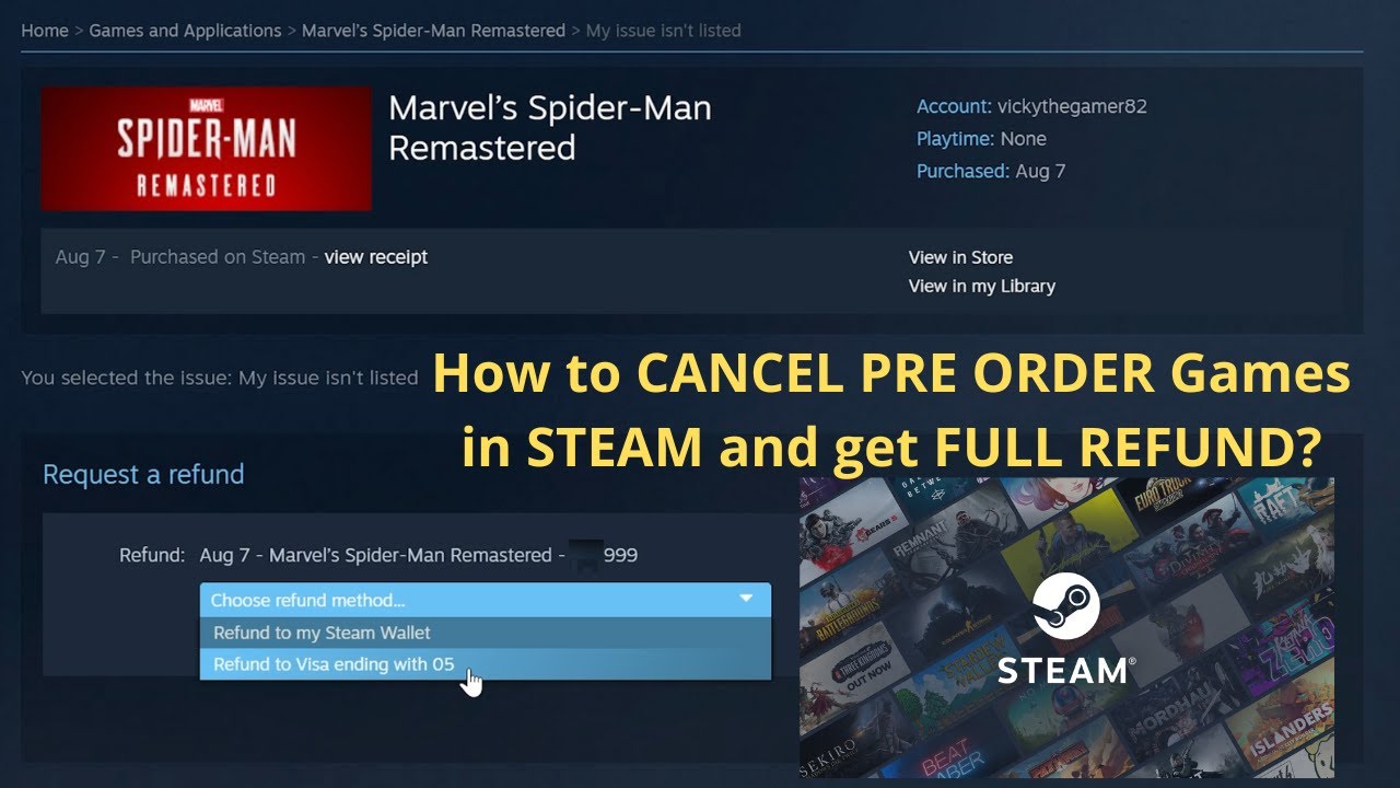 How to get a refund on Steam games