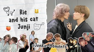 Rie and his cat Junji 🍑🐱 | OnlyOneOf JunRie Moments