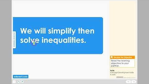 Lesson 3.10 - Solve Inequalities - Simplify (Learning Objective)