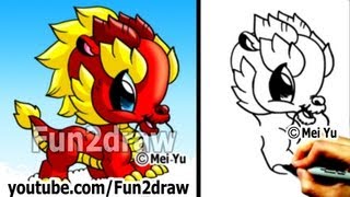 How to Draw a Dragon - Chinese Dragon - Cute Drawings - Art Lessons - Fun2draw(Draw & COLOR at your own pace with Fun2draw APPs! Apple: https://itunes.apple.com/artist/mei-yu/id674269351?mt=8 Android: ..., 2013-01-27T19:00:51.000Z)