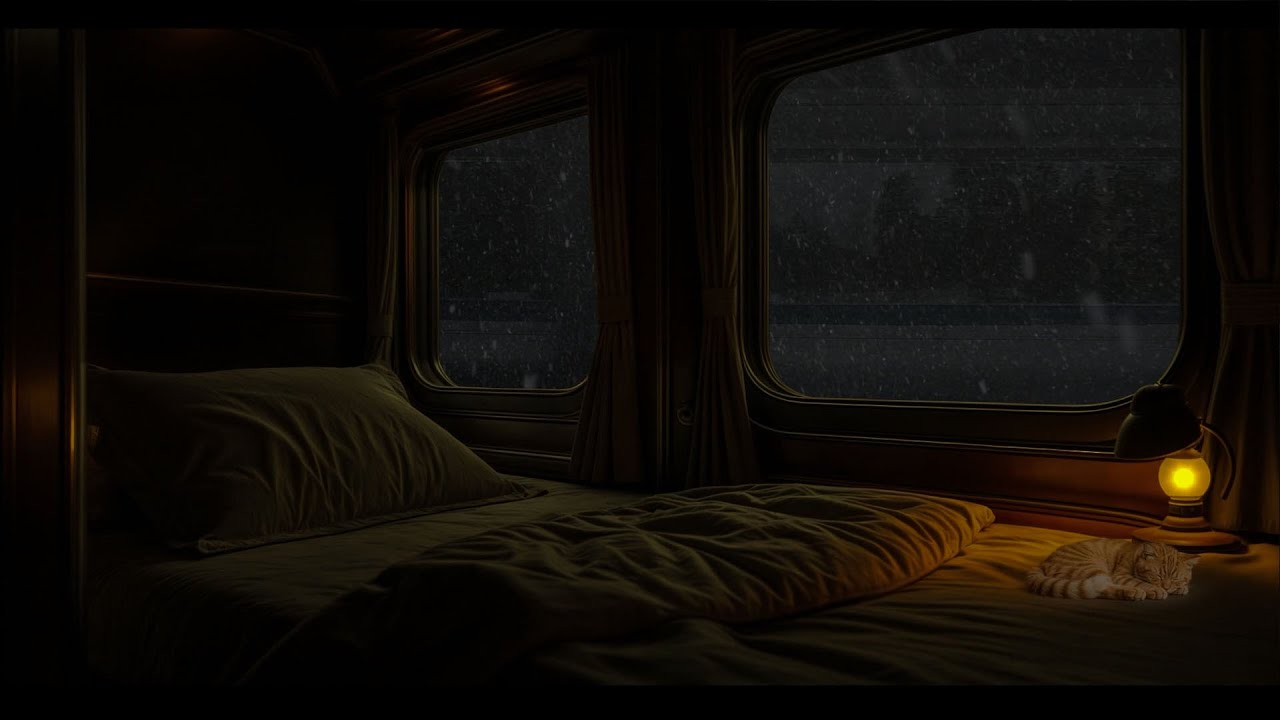 ❄️ Winter Train Journey Through Snowy Mountains (4K) | Relaxing Ambience for Sleep & Study 🚆✨