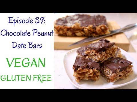 Chocolate Peanut Date Bars (Gluten Free, Vegan)