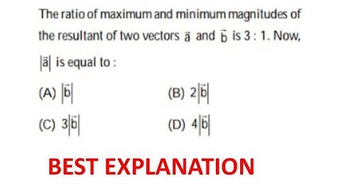 The ratio of maximum and minimum magnitudes of the resultant of two vectors a   and b   is 3 : 1.