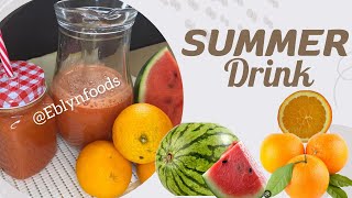 FRESH WATERMELON DRINK FOR SUMMER-EASY WATERMELON ORANGE DRINK