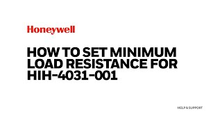 How to set minimum load resistance for HIH-4031-001