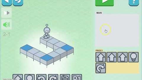 HOUR OF CODE STEM puzzle game based on coding  kids programming Lightbot - 2 Procedures - Level 1