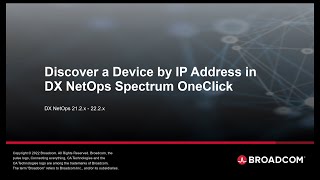 Celebrity Discover a Device by IP Address in DX NetOps Spectrum OneClick Wealth