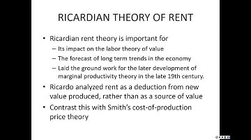 David Ricardo: Rigorous Classical Economist