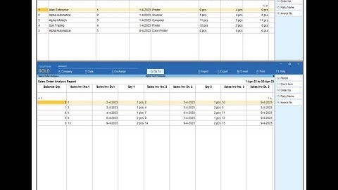 Tally Add On : Sales & Purchase Order Analysis Report with Dispatch Details  in TallyPrime software.