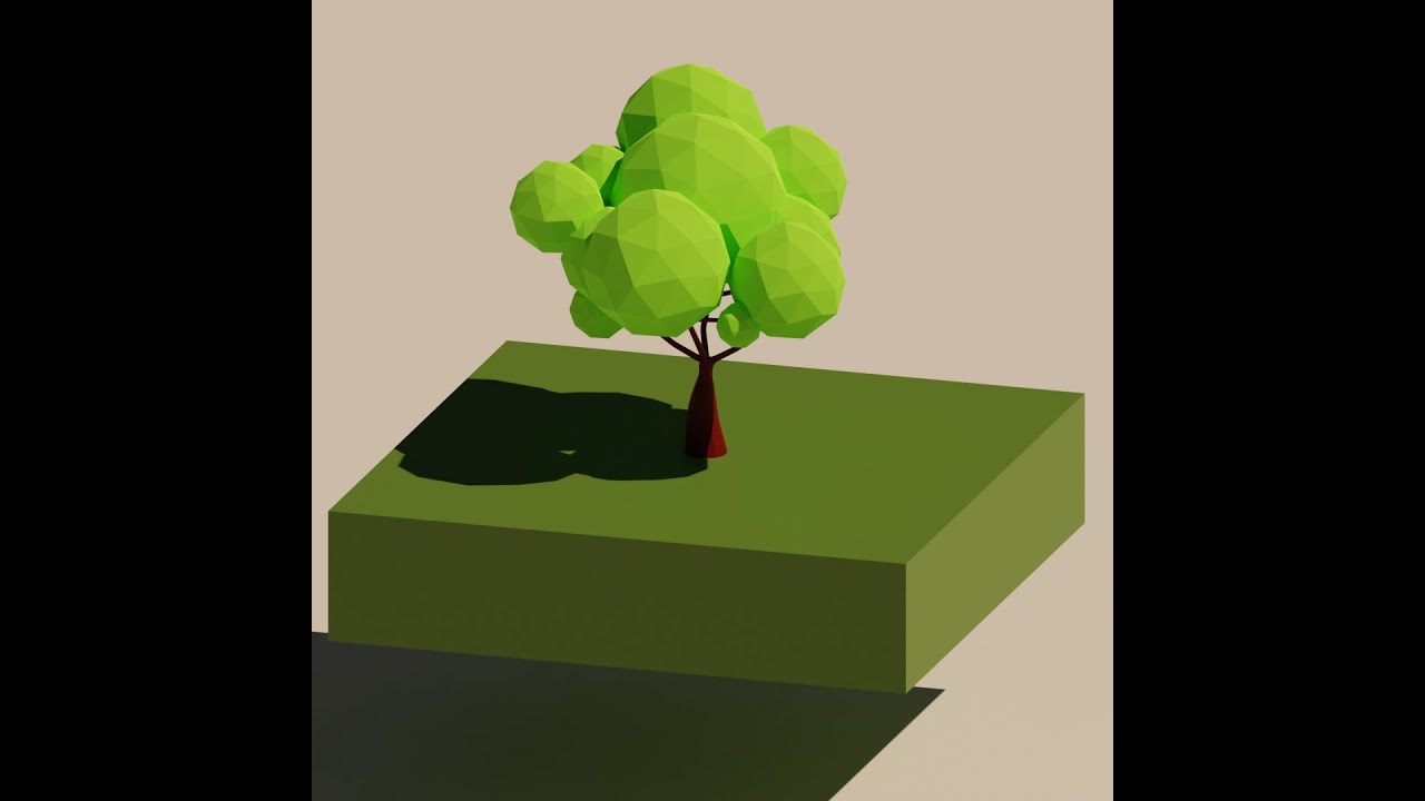 Low poly tree in blender 3d - YouTube